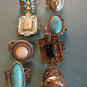 8 Western Turquoise Paparazzi Rings